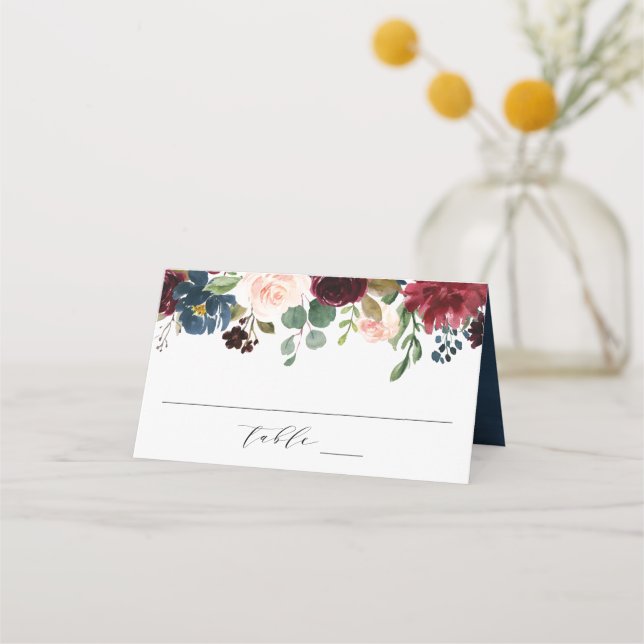 Enchanted Floral | Personalized Wedding Place Card (Front)