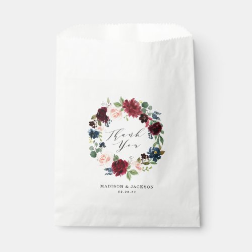 Enchanted Floral  Personalized Wedding Thank You Favor Bag
