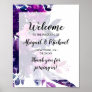 Enchanted Floral Purple Wedding Welcome Sign