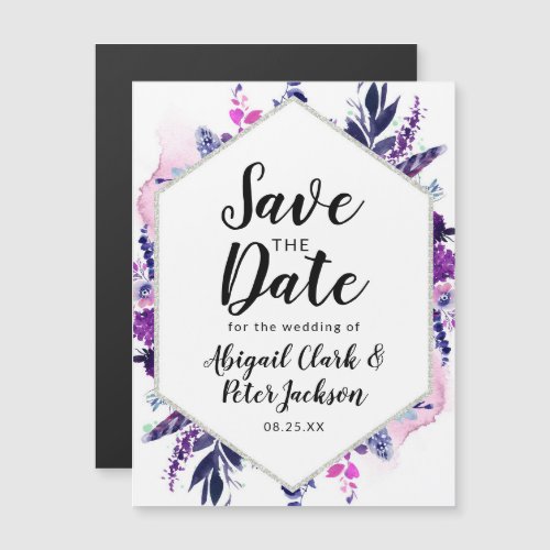 Enchanted Floral Save the Date Magnetic Card