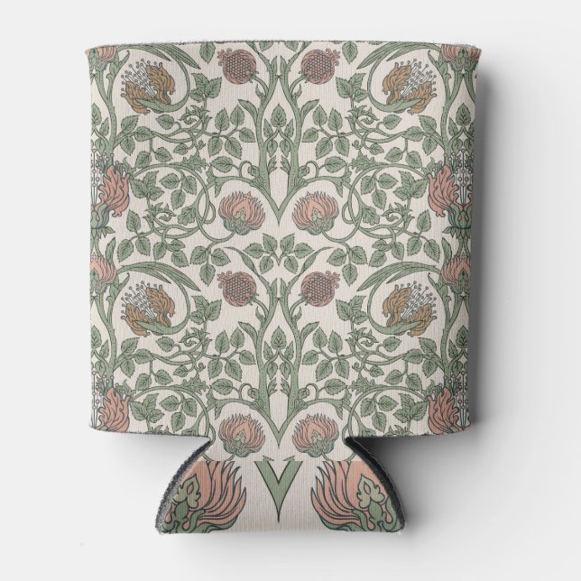 Enchanted floral vintage: retro wallpapers. can cooler (Front)