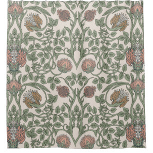 Enchanted floral vintage: retro wallpapers. shower curtain