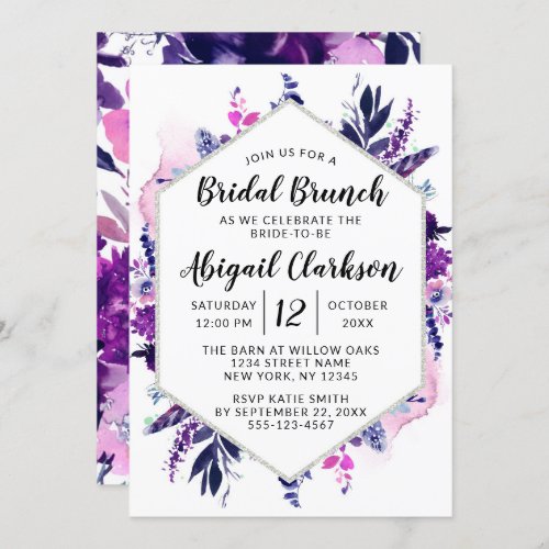 Enchanted Floral Watercolor Bridal Brunch Shower Invitation