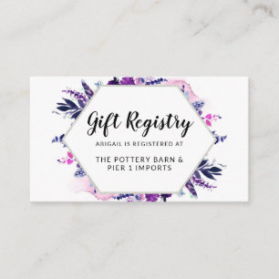 Enchanted Floral Watercolor Chic Gift Registry Enclosure Card