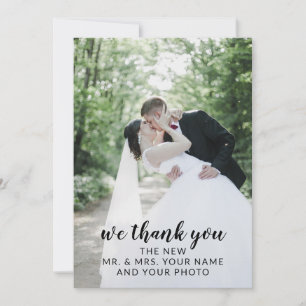 Enchanted Floral We Thank You Wedding Couple Photo Card