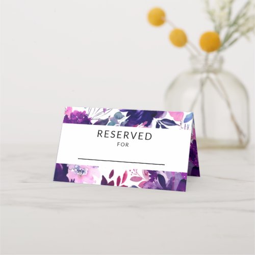 Enchanted Floral Wedding Reception Reserved Table Place Card