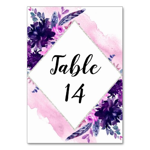 Enchanted Floral Wedding Reception Seating Chart Table Number