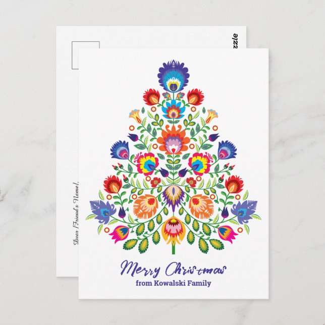Enchanted Florals: A Yuletide Tapestry of Folklore Postcard (Front/Back)