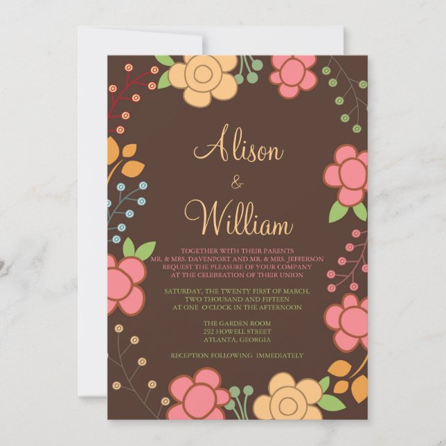 Enchanted Florals -Wedding Invitation (Front)