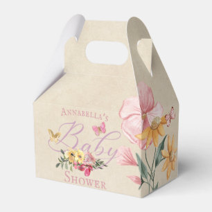 Enchanted Flowers and Butterflies Baby Shower Favor Boxes