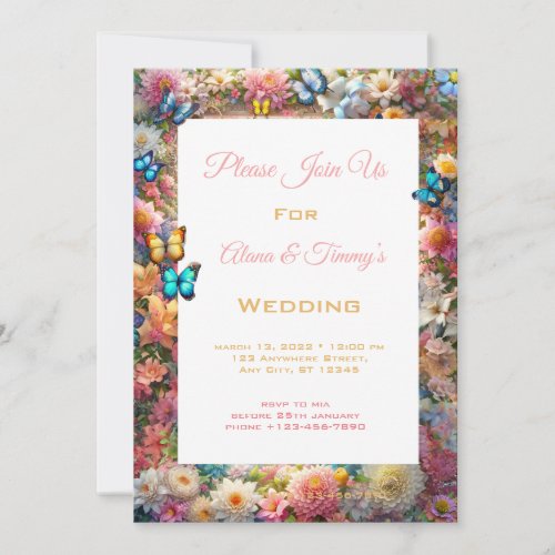 Enchanted Flowery Wedding Invitation