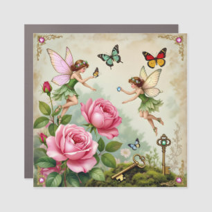 Enchanted Flroral Fairies Garden Car Magnet