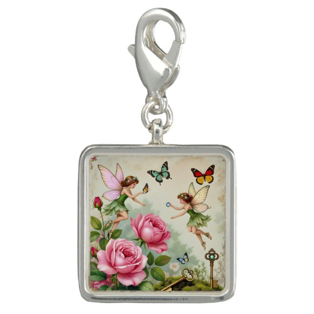Enchanted Flroral Fairies Garden Charm (Front)