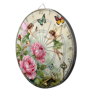 Enchanted Flroral Fairies Garden Dart Board