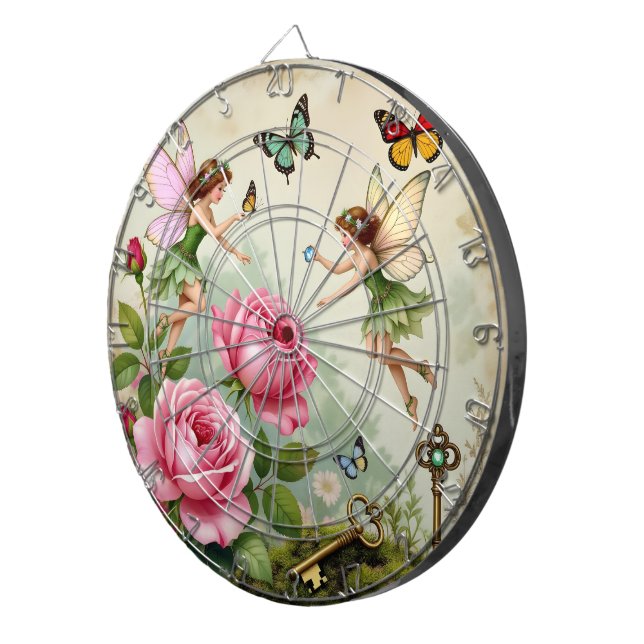 Enchanted Flroral Fairies Garden Dart Board (Front Right)