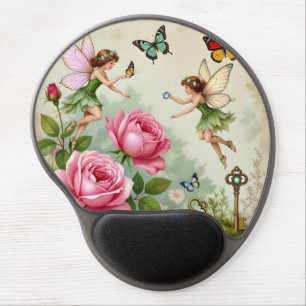 Enchanted Flroral Fairies Garden Gel Mouse Pad