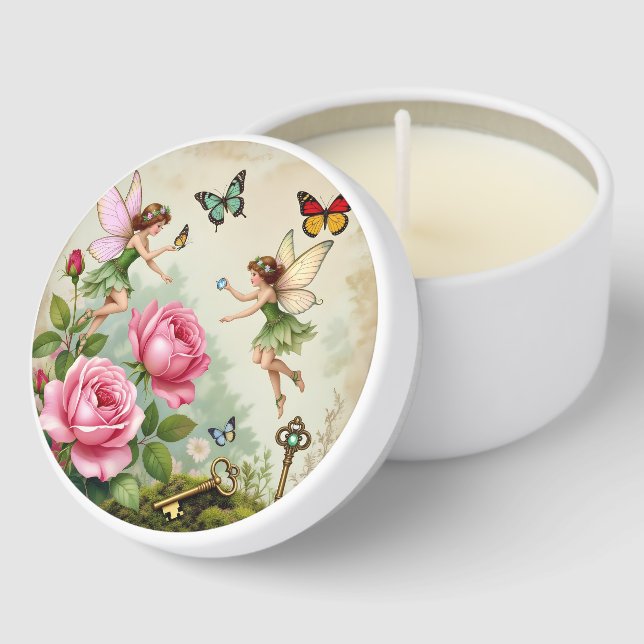 Enchanted Flroral Fairies Garden Mini Candle Favors (Corner)