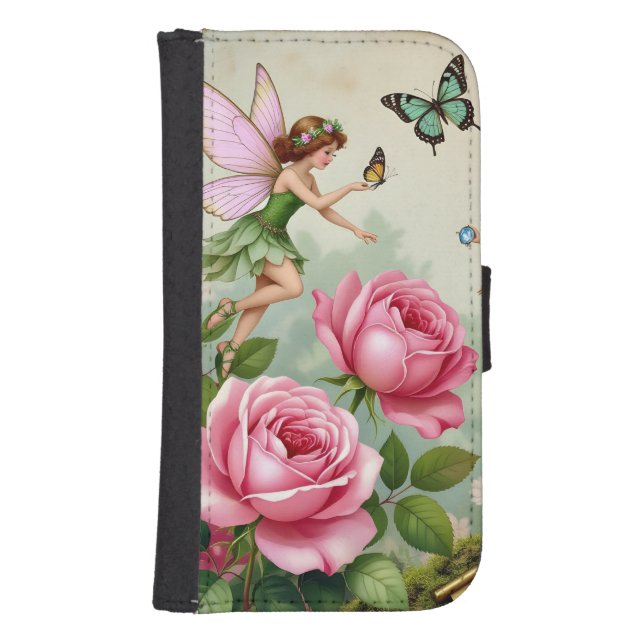 Enchanted Flroral Fairies Garden Samsung Galaxy Wallet Case (Front)