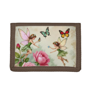 Enchanted Flroral Fairies Garden Trifold Wallet