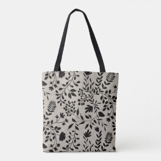 Enchanted Foliage Pretty Floral Garden Pattern Tote Bag