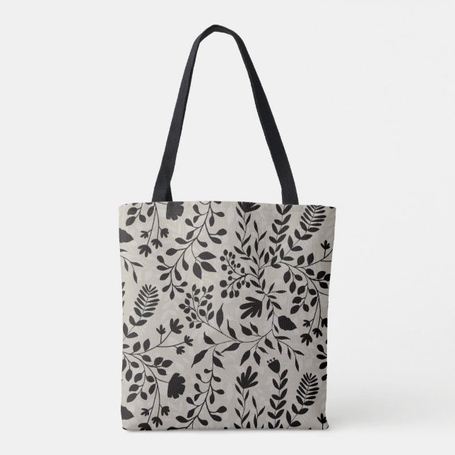 Enchanted Foliage Pretty Floral Garden Pattern Tote Bag (Back)