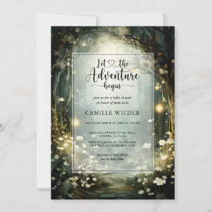 Enchanted Forest Adventure Begins Baby Shower Invitation