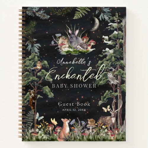 Enchanted Forest Animals Baby Shower Guest Book