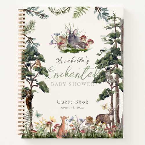 Enchanted Forest Animals Baby Shower Guest Book