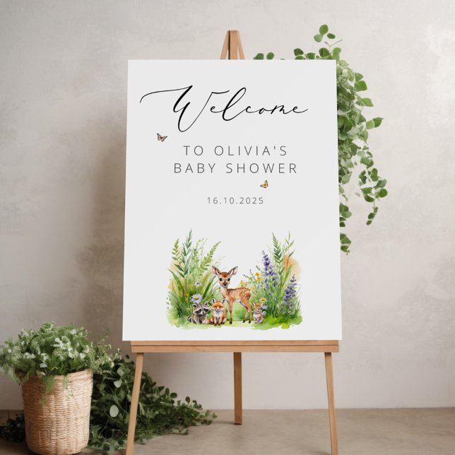 Enchanted Forest Animals Baby Shower Welcome Foam Board (Creator Uploaded)
