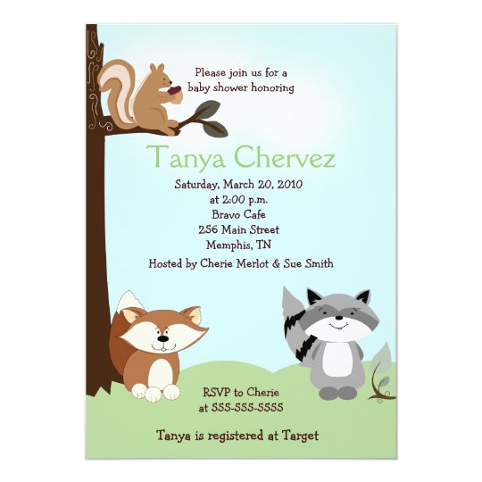 Enchanted Forest Animals Woodland Baby Shower 5x7 ...