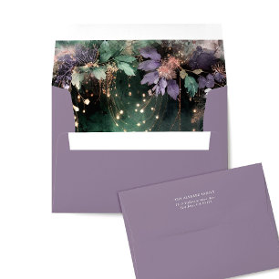 Enchanted Forest Arch Chic Lavender Quinceanera Envelope