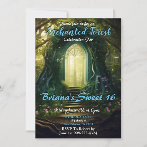 Enchanted Forest Archway Sweet 16 Invitation