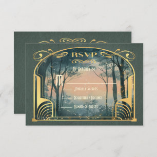Enchanted Forest Art Nouveau RSVP Invitation