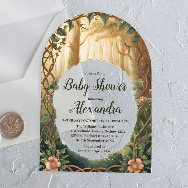 Enchanted Forest  Baby Shower Acrylic Invitations (Creator Uploaded)