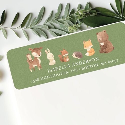 Enchanted Forest Baby Shower Address Label