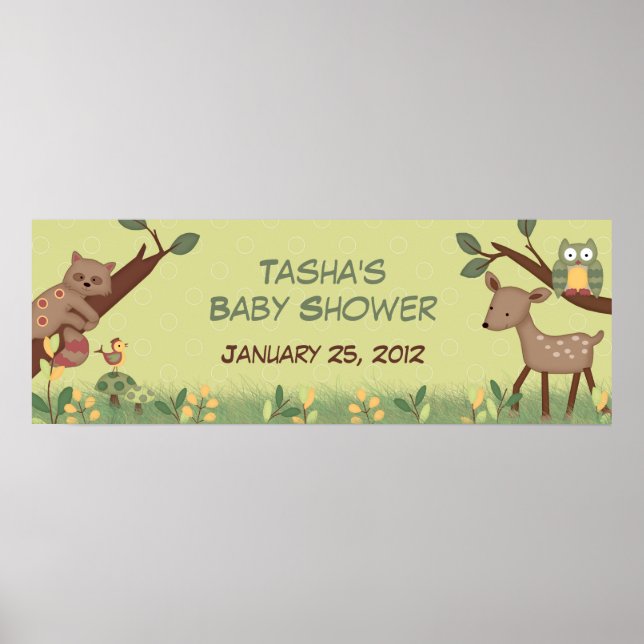Enchanted Forest Baby Shower Banner Poster (Front)