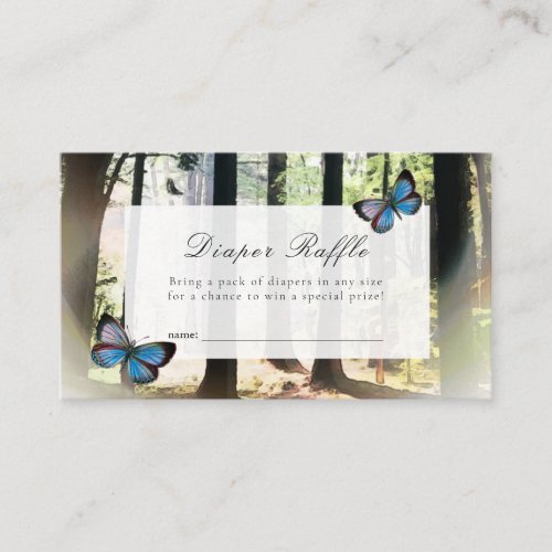 Enchanted Forest Baby Shower Diaper Raffle Ticket Enclosure Card