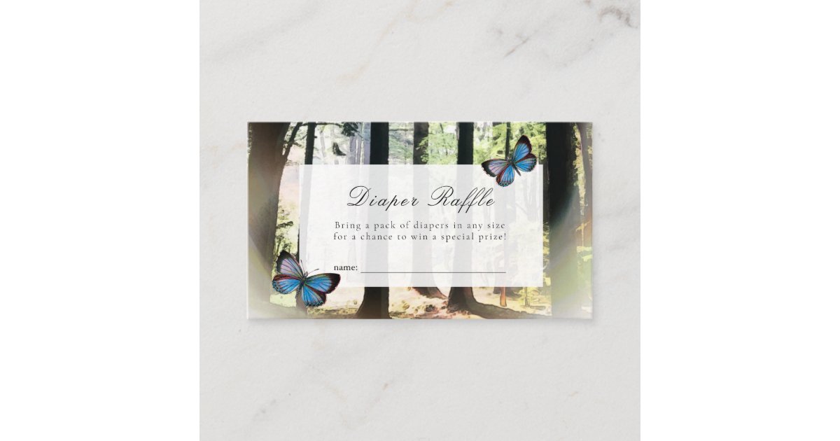 Enchanted Forest Baby Shower Diaper Raffle Ticket Enclosure Card