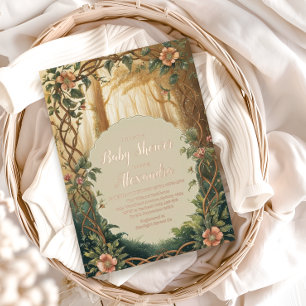 Enchanted Forest  Baby Shower Foil Invitation