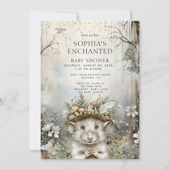 Enchanted Forest Baby Shower Invitation (Front)