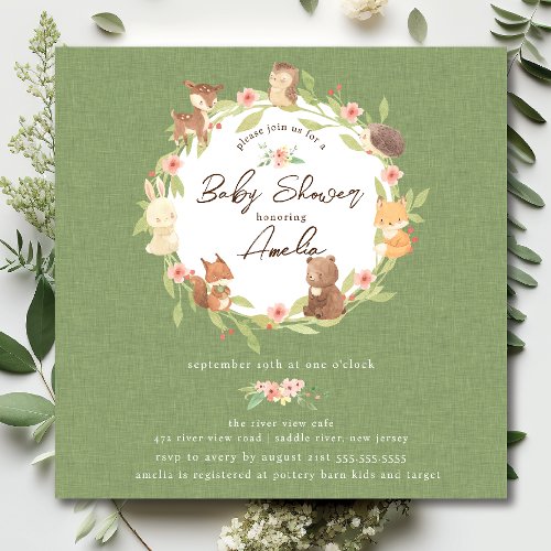 Enchanted Forest Baby Shower  Invitation