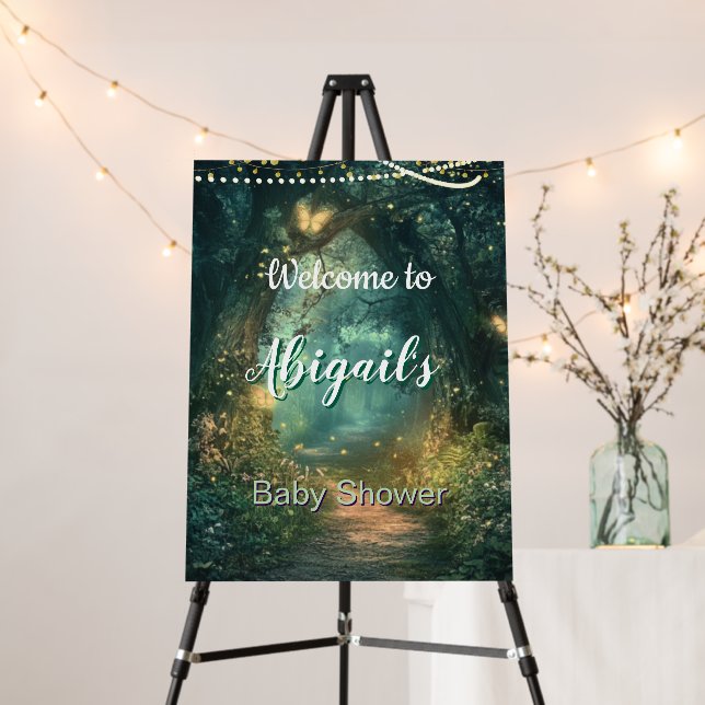 Enchanted Forest  Baby Shower Welcome Sign (In Situ (Stand))