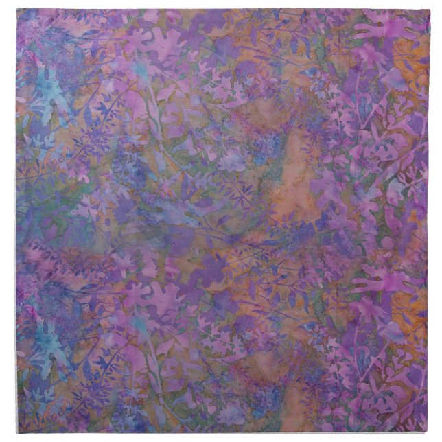 Enchanted Forest Batik Purple Cloth Napkin (Front)