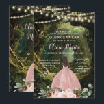 Enchanted Forest Blush Floral Quinceañera Sweet 16 Invitation<br><div class="desc">Personalize this enchanting Quinceañera / Sweet 16 birthday invitation easily and quickly. Simply click the Edit Using Design Tools button to further edit the text, change font styles and font colors. Featuring a girl dressed in a rose gold / blush dress, blush pink flowers and an enchanted forest background. The...</div>