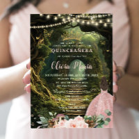Enchanted Forest Blush Floral Quinceañera Sweet 16