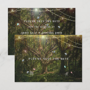 Enchanted Forest Butterflies Gold Lights Save The Date