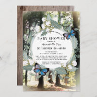 Enchanted Forest Butterfly Drive-by Baby Shower Invitation