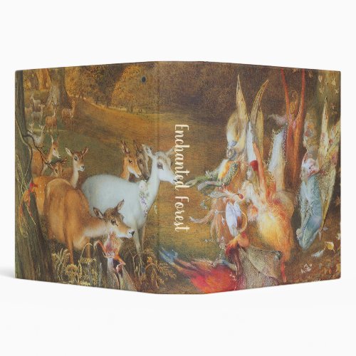 Enchanted Forest by artist John Anster Fitzgerald 3 Ring Binder