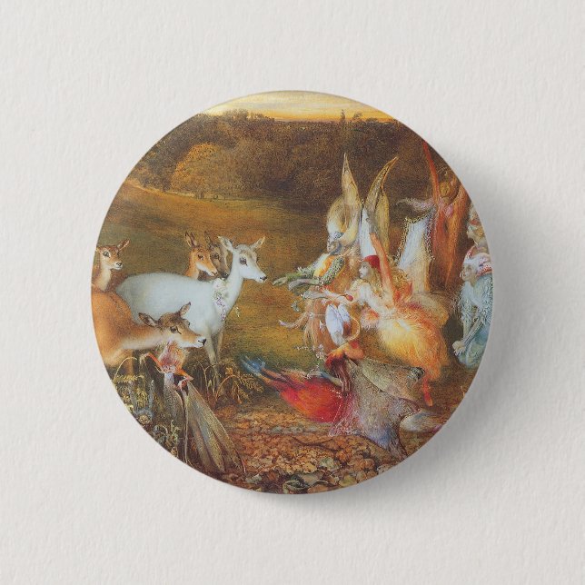 Enchanted Forest by artist John Anster Fitzgerald Button (Front)
