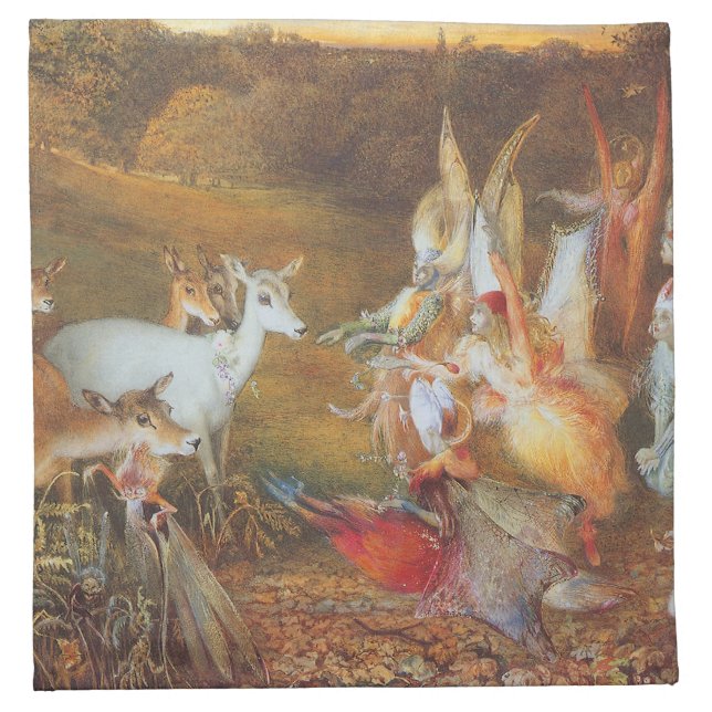 Enchanted Forest by artist John Anster Fitzgerald Cloth Napkin (Front)